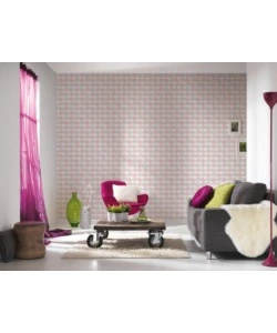 CARTA DA PARATI PARATO TNT ROMBI 3D ROSA